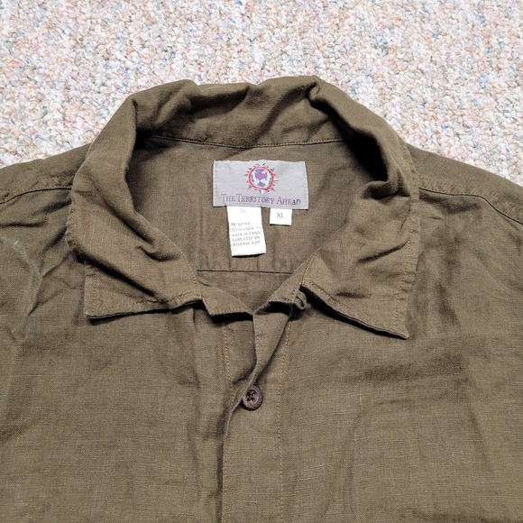 The Territory Ahead Shirt Mens XL Multi Fade Linen Button Up Short Sleeve Casual - Picture 2 of 12